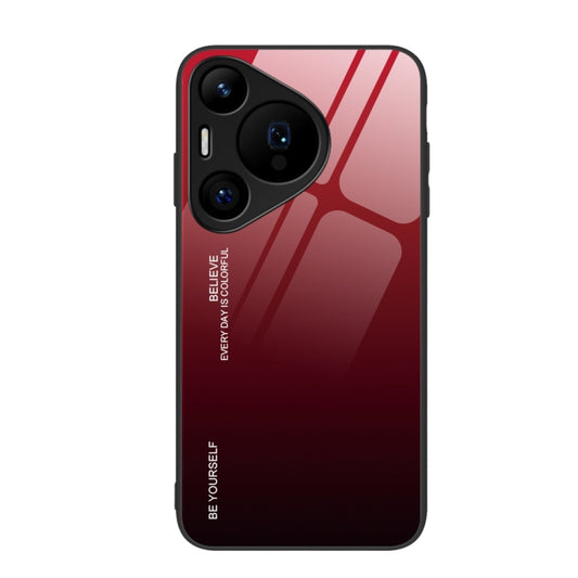 For Huawei Pura 70 Pro Gradient Color Glass Phone Case(Red Black) - Huawei Cases by PMC Jewellery | Online Shopping South Africa | PMC Jewellery | Buy Now Pay Later Mobicred