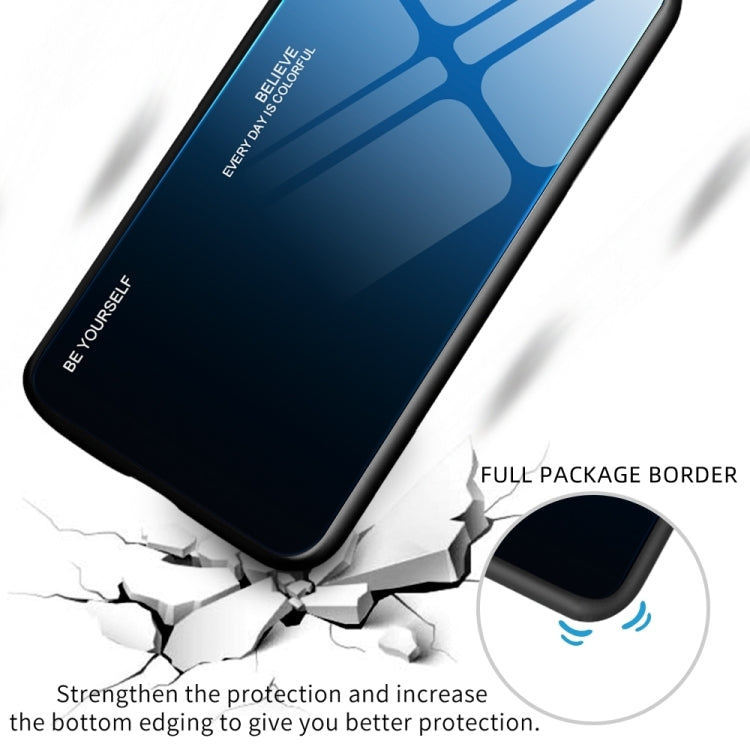 For Huawei Pura 70 Ultra Gradient Color Glass Phone Case(Blue Black) - Huawei Cases by PMC Jewellery | Online Shopping South Africa | PMC Jewellery | Buy Now Pay Later Mobicred