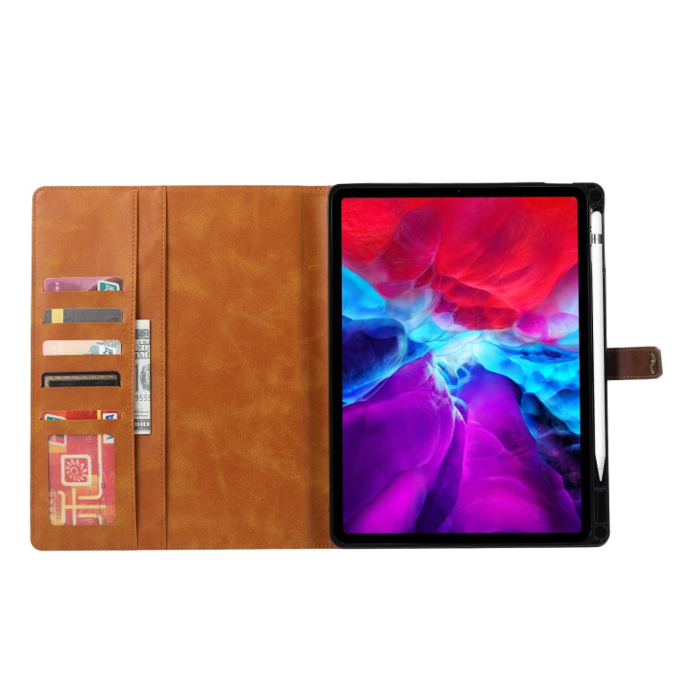 For iPad Pro 13 2024 Calf Texture Double Fold Clasp Horizontal Flip Leather Smart Tablet Case(Brown) - iPad Pro 13 2024 Cases by PMC TechLife | Online Shopping South Africa | PMC TechLife | Buy Now Pay Later Mobicred