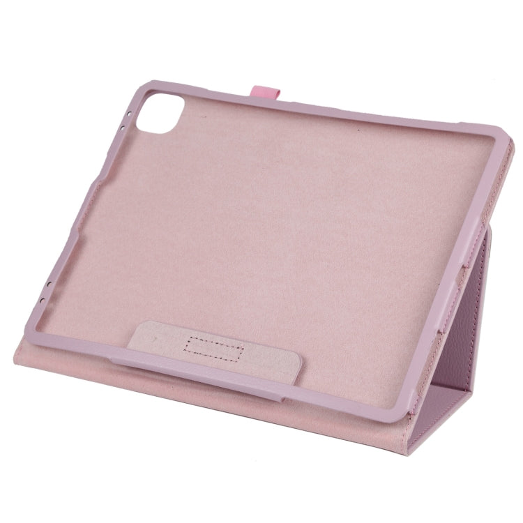 For iPad Pro 13 2024 Litchi Texture Solid Color Leather Tablet Case(Pink) - iPad Pro 13 2024 Cases by PMC TechLife | Online Shopping South Africa | PMC TechLife | Buy Now Pay Later Mobicred
