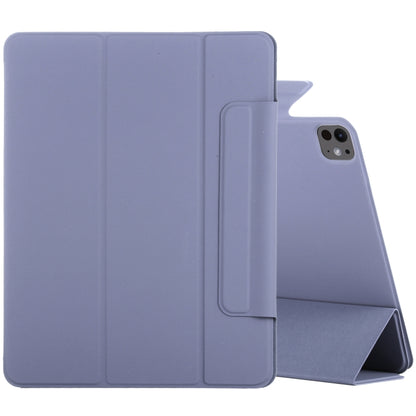 For iPad Pro 13 2024 Double-sided Clip Fixed Buckle Magnetic PU Leather Smart Tablet Case(Purple) - iPad Pro 13 2024 Cases by PMC Jewellery | Online Shopping South Africa | PMC Jewellery | Buy Now Pay Later Mobicred