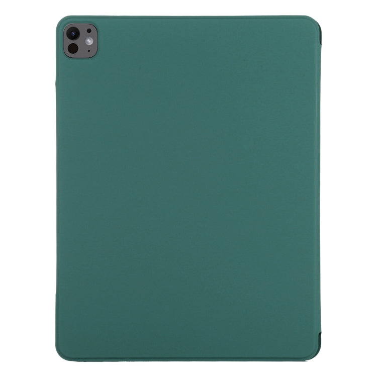 For iPad Pro 13 2024 Double-sided Clip Fixed Buckle Magnetic PU Leather Smart Tablet Case(Dark Green) - iPad Pro 13 2024 Cases by PMC Jewellery | Online Shopping South Africa | PMC Jewellery | Buy Now Pay Later Mobicred