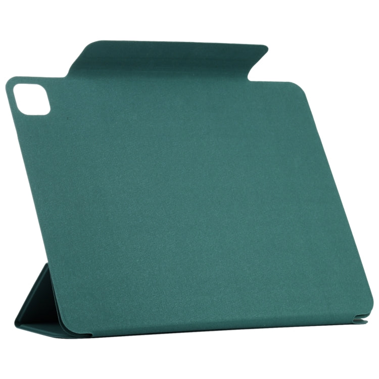 For iPad Pro 13 2024 Double-sided Clip Fixed Buckle Magnetic PU Leather Smart Tablet Case(Dark Green) - iPad Pro 13 2024 Cases by PMC Jewellery | Online Shopping South Africa | PMC Jewellery | Buy Now Pay Later Mobicred