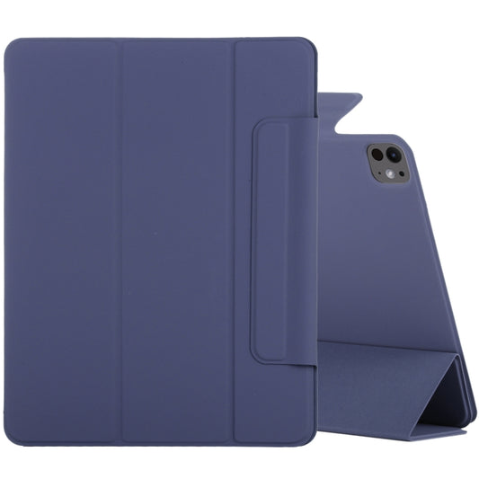 For iPad Pro 11 2024 Double-sided Clip Fixed Buckle Magnetic PU Leather Smart Tablet Case(Dark Blue) - iPad Pro 11 2024 Cases by PMC Jewellery | Online Shopping South Africa | PMC Jewellery | Buy Now Pay Later Mobicred