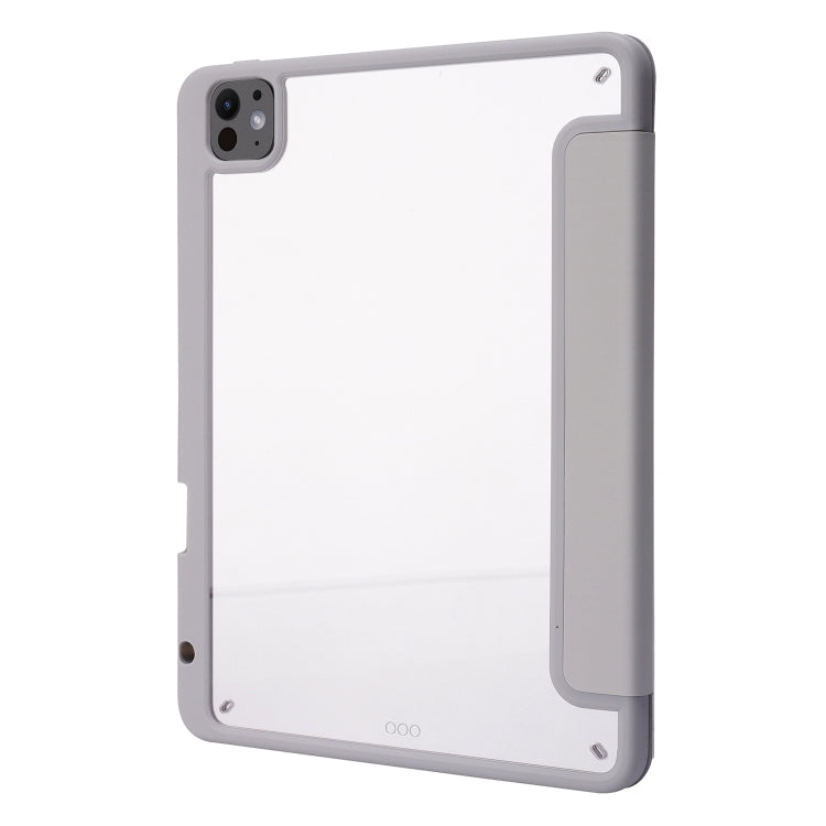 For iPad Pro 13 2024 Deformation Transparent Acrylic Leather Tablet Case(Grey) - iPad Pro 13 2024 Cases by PMC Jewellery | Online Shopping South Africa | PMC Jewellery | Buy Now Pay Later Mobicred