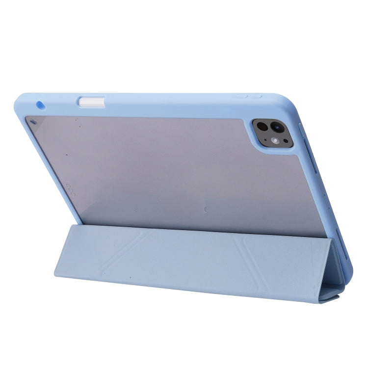 For iPad Pro 13 2024 Deformation Transparent Acrylic Leather Tablet Case(Lavender Grey) - iPad Pro 13 2024 Cases by PMC Jewellery | Online Shopping South Africa | PMC Jewellery | Buy Now Pay Later Mobicred