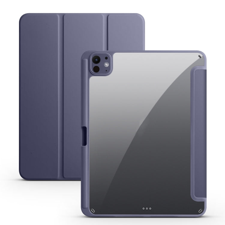 For iPad Pro 11 2024 Acrylic 3-folding Smart Leather Tablet Case(Purple) - iPad Pro 11 2024 Cases by PMC Jewellery | Online Shopping South Africa | PMC Jewellery | Buy Now Pay Later Mobicred