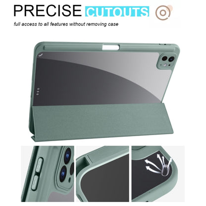 For iPad Pro 13 2024 Acrylic 3-folding Smart Leather Tablet Case(Dark Green) - iPad Pro 13 2024 Cases by PMC Jewellery | Online Shopping South Africa | PMC Jewellery | Buy Now Pay Later Mobicred