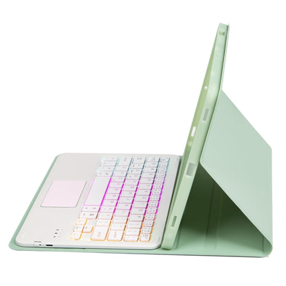 For iPad Pro 11 2024 A13B-AS Lambskin Texture Backlight Bluetooth Touch Keyboard Leather Tablet Case with Pen Slot(Light Green) - For iPad Pro by PMC Jewellery | Online Shopping South Africa | PMC Jewellery | Buy Now Pay Later Mobicred