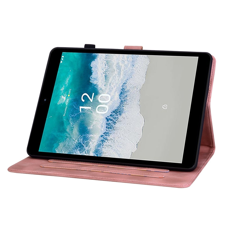For Nokia T21 Lily Embossed Leather Tablet Case(Pink) - Nokia by PMC TechLife | Online Shopping South Africa | PMC TechLife | Buy Now Pay Later Mobicred