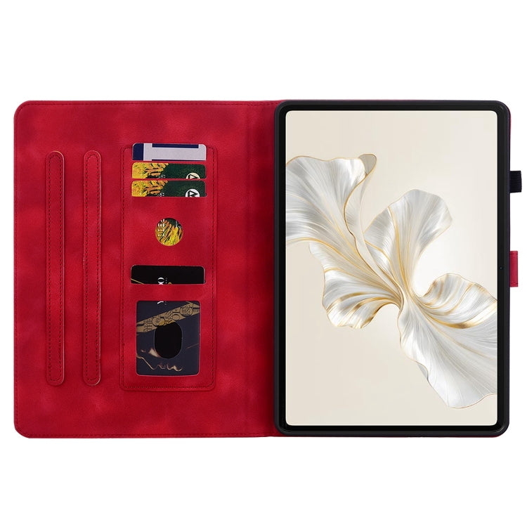 For Honor Pad 9 12.1 Lily Embossed Leather Tablet Case(Red) - Honor by PMC TechLife | Online Shopping South Africa | PMC TechLife | Buy Now Pay Later Mobicred