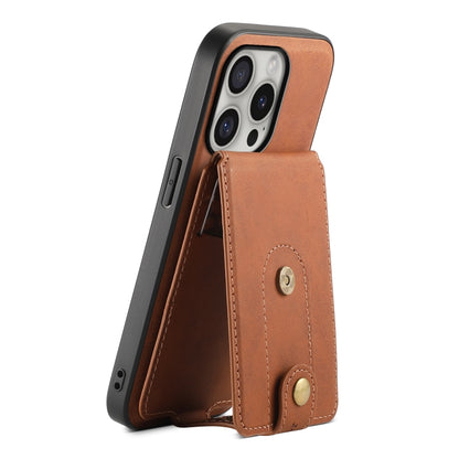 For iPhone 16 Pro Denior D14 NK Retro Pattern MagSafe Magnetic Card Holder Leather Phone Case(Brown) - iPhone 16 Pro Cases by Denior | Online Shopping South Africa | PMC Jewellery | Buy Now Pay Later Mobicred