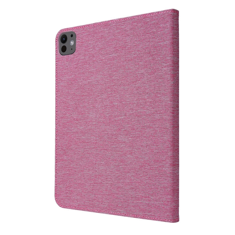 For iPad Pro 13 2024 Fabric Leather Tablet Case(Rose Red) - iPad Pro 13 2024 Cases by PMC Jewellery | Online Shopping South Africa | PMC Jewellery | Buy Now Pay Later Mobicred