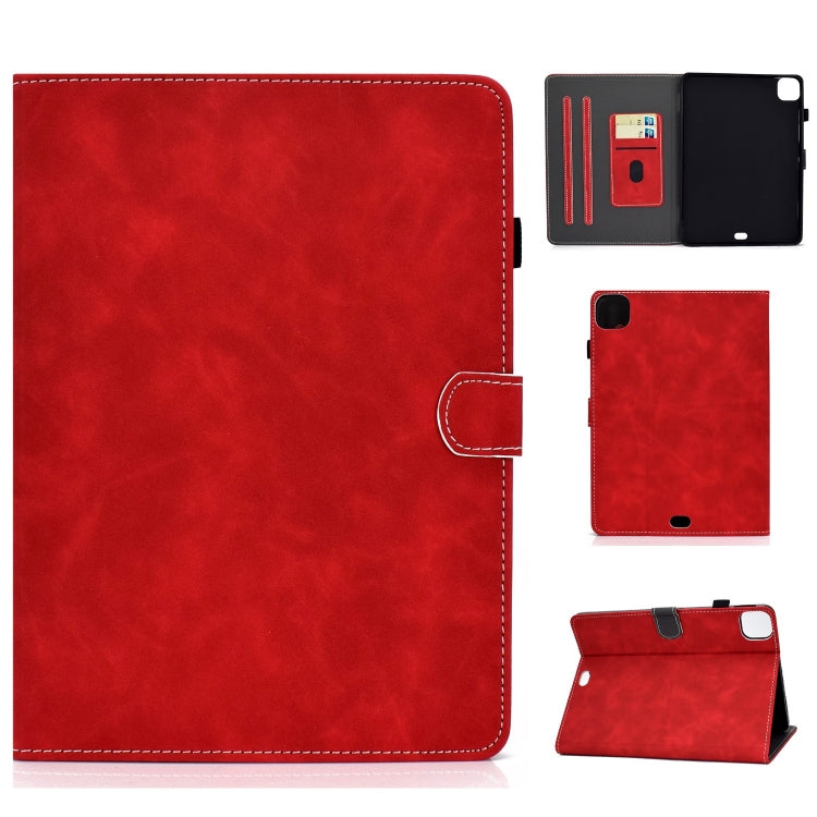 For iPad Pro 11 2024 Cowhide Texture Tablet Leather Smart Case(Red) - iPad Pro 11 2024 Cases by PMC TechLife | Online Shopping South Africa | PMC TechLife | Buy Now Pay Later Mobicred