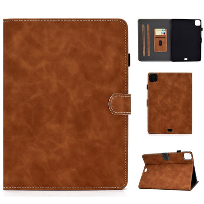 For iPad Pro 11 2024 Cowhide Texture Tablet Leather Smart Case(Brown) - iPad Pro 11 2024 Cases by PMC Jewellery | Online Shopping South Africa | PMC Jewellery | Buy Now Pay Later Mobicred