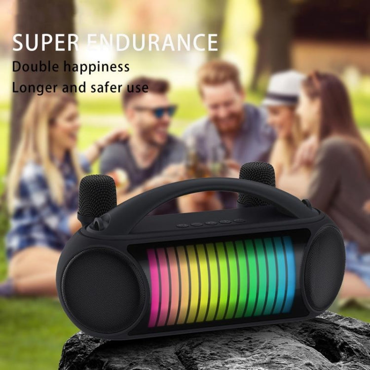 NewRixing NR-222 Portable Outdoor Dual Mic Colorful Wireless Bluetooth Speaker(Blue) - Desktop Speaker by NewRixing | Online Shopping South Africa | PMC Jewellery | Buy Now Pay Later Mobicred