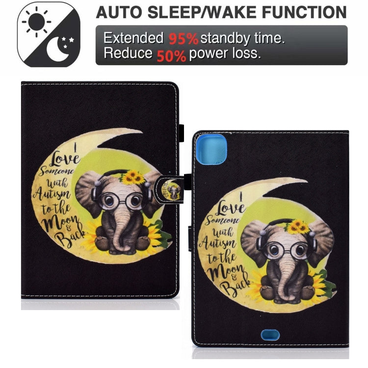 For iPad Pro 11 2024 Painted Stitching Smart Leather Tablet Case(Moon Baby Elephant) - iPad Pro 11 2024 Cases by PMC Jewellery | Online Shopping South Africa | PMC Jewellery | Buy Now Pay Later Mobicred