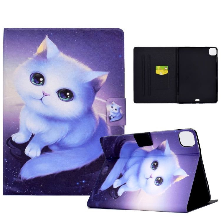For iPad Pro 11 2024 Colored Drawing Smart Leather Tablet Case(Kitty) - iPad Pro 11 2024 Cases by PMC Jewellery | Online Shopping South Africa | PMC Jewellery | Buy Now Pay Later Mobicred