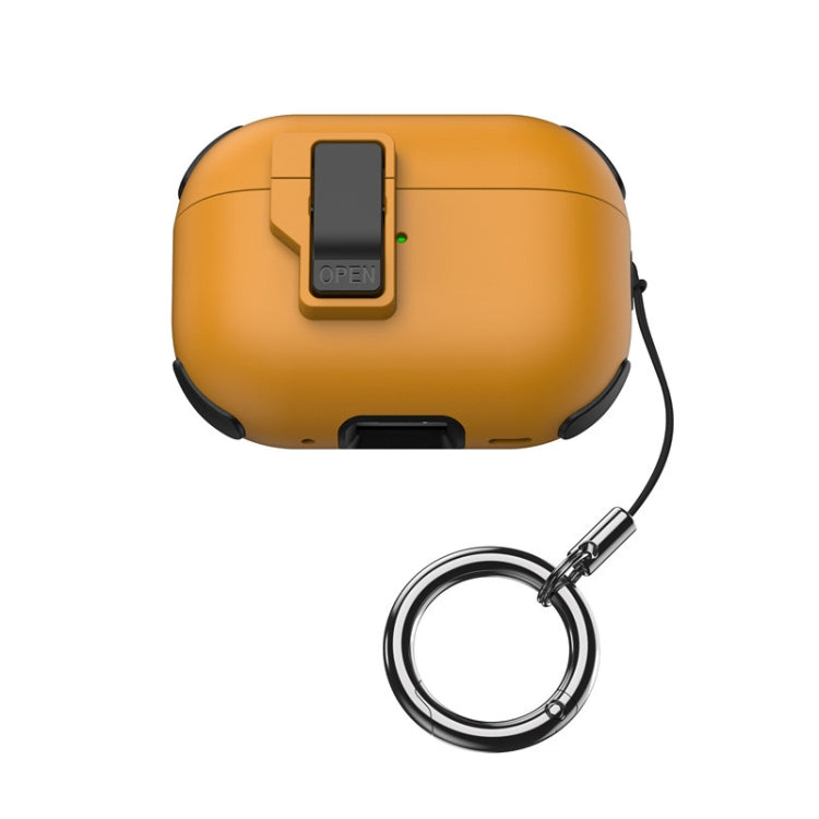 For AirPods Pro 2 Mechanical Switch Lock Bluetooth Earphone Protective Case(Yellow) - For AirPods Pro 2 by PMC Jewellery | Online Shopping South Africa | PMC Jewellery | Buy Now Pay Later Mobicred