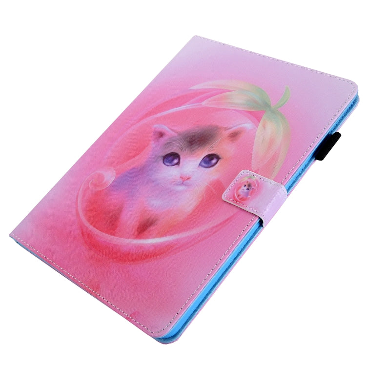 For iPad Pro 11 2024 Colored Drawing Leather Smart Tablet Case(Pink Cat) - iPad Pro 11 2024 Cases by PMC Jewellery | Online Shopping South Africa | PMC Jewellery | Buy Now Pay Later Mobicred