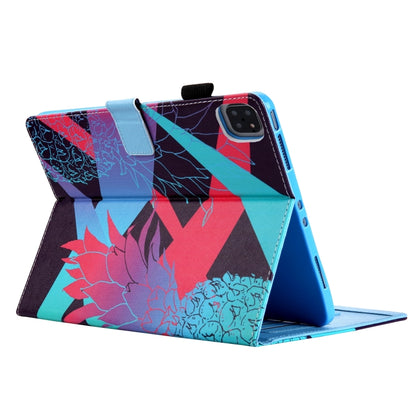 For iPad Pro 11 2024 Colored Drawing Leather Smart Tablet Case(Dazzling Pineapple) - iPad Pro 11 2024 Cases by PMC Jewellery | Online Shopping South Africa | PMC Jewellery | Buy Now Pay Later Mobicred