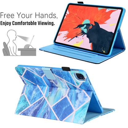 For iPad Pro 11 2024 Colored Drawing Leather Smart Tablet Case(Blue Grid) - iPad Pro 11 2024 Cases by PMC Jewellery | Online Shopping South Africa | PMC Jewellery | Buy Now Pay Later Mobicred
