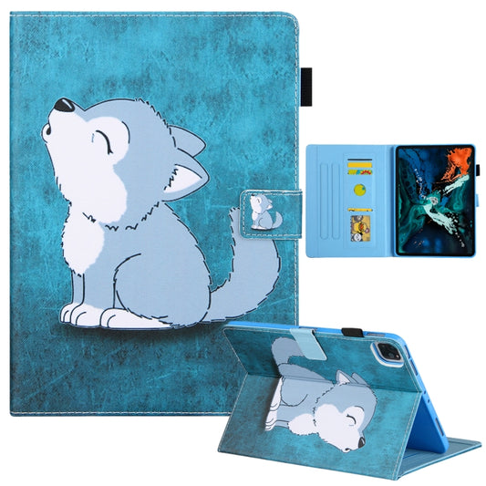 For iPad Pro 11 2024 Colored Drawing Leather Smart Tablet Case(Cute Wolf) - iPad Pro 11 2024 Cases by PMC Jewellery | Online Shopping South Africa | PMC Jewellery | Buy Now Pay Later Mobicred