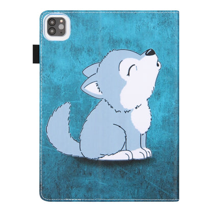For iPad Pro 11 2024 Colored Drawing Leather Smart Tablet Case(Cute Wolf) - iPad Pro 11 2024 Cases by PMC Jewellery | Online Shopping South Africa | PMC Jewellery | Buy Now Pay Later Mobicred