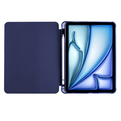 For iPad Air 11 2024 3-fold TPU Leather Smart Tablet Case with Pen Slot(Dark Blue) - iPad Air 11 2024 Cases by PMC Jewellery | Online Shopping South Africa | PMC Jewellery | Buy Now Pay Later Mobicred