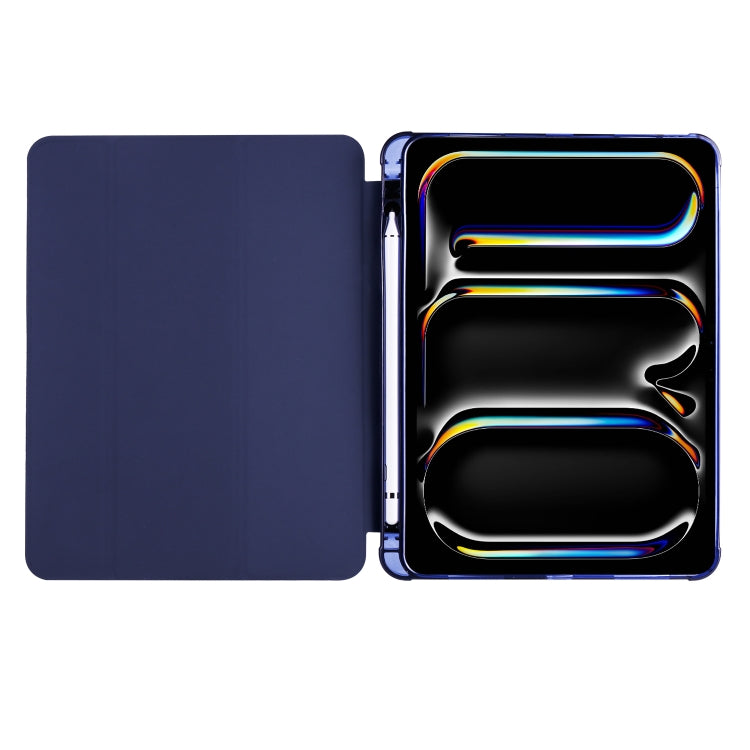 For iPad Pro 11 2024 3-fold TPU Leather Smart Tablet Case with Pen Slot(Dark Blue) - iPad Pro 11 2024 Cases by PMC Jewellery | Online Shopping South Africa | PMC Jewellery | Buy Now Pay Later Mobicred
