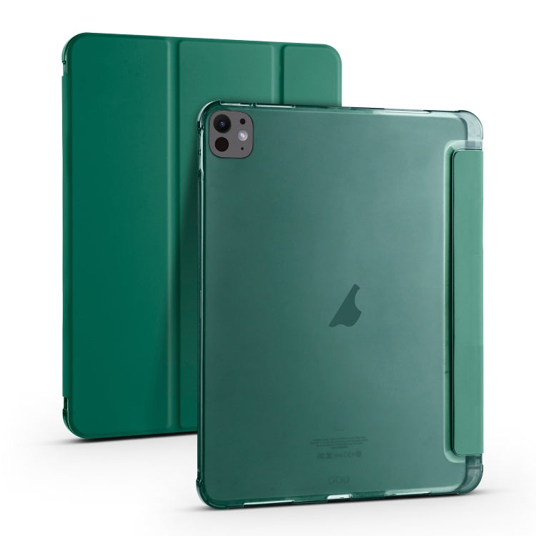 For iPad Pro 13 2024 3-fold TPU Leather Smart Tablet Case with Pen Slot(Pine Green) - iPad Pro 13 2024 Cases by PMC Jewellery | Online Shopping South Africa | PMC Jewellery | Buy Now Pay Later Mobicred