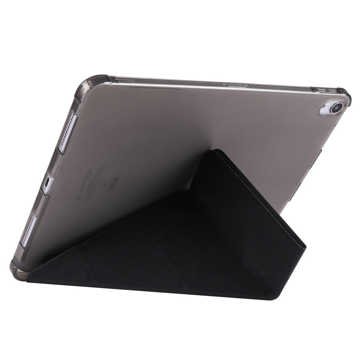For iPad Pro 13 2024 Multi-folding TPU Leather Smart Tablet Case with Pen Slot(Black) - iPad Pro 13 2024 Cases by PMC TechLife | Online Shopping South Africa | PMC TechLife | Buy Now Pay Later Mobicred