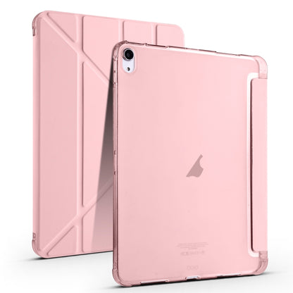 For iPad Air 11 2024 Multi-folding TPU Leather Smart Tablet Case with Pen Slot(Pink) - iPad Air 11 2024 Cases by PMC Jewellery | Online Shopping South Africa | PMC Jewellery | Buy Now Pay Later Mobicred