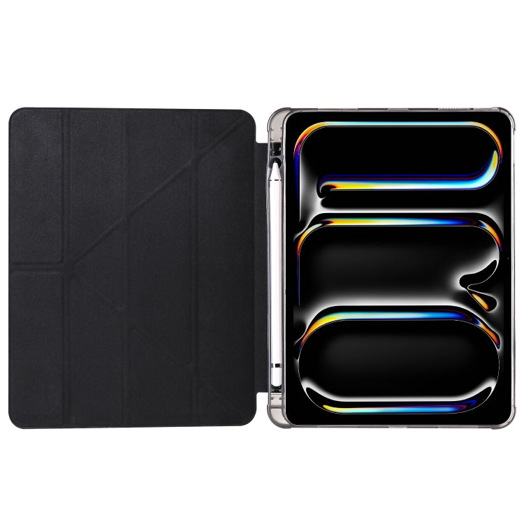 For iPad Pro 11 2024 Multi-folding TPU Leather Smart Tablet Case with Pen Slot(Black) - iPad Pro 11 2024 Cases by PMC Jewellery | Online Shopping South Africa | PMC Jewellery | Buy Now Pay Later Mobicred