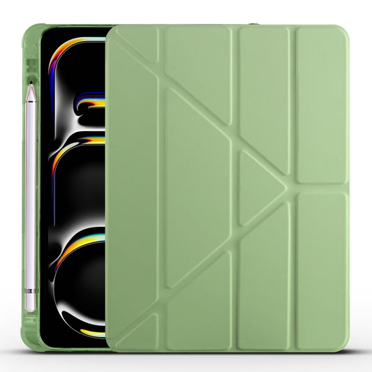 For iPad Pro 11 2024 Multi-folding TPU Leather Smart Tablet Case with Pen Slot(Matcha Green) - iPad Pro 11 2024 Cases by PMC Jewellery | Online Shopping South Africa | PMC Jewellery | Buy Now Pay Later Mobicred