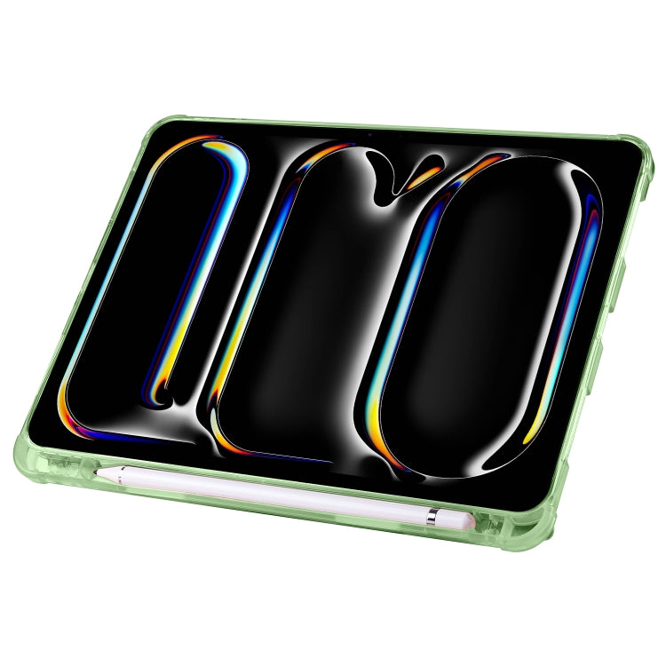 For iPad Pro 11 2024 Multi-folding TPU Leather Smart Tablet Case with Pen Slot(Matcha Green) - iPad Pro 11 2024 Cases by PMC TechLife | Online Shopping South Africa | PMC TechLife | Buy Now Pay Later Mobicred
