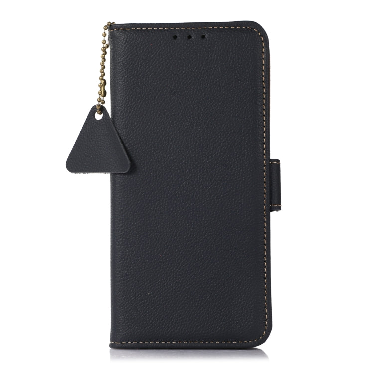 For iPhone 16 Side-Magnetic TJ Genuine Leather RFID Phone Case(Blue) - iPhone 16 Cases by PMC TechLife | Online Shopping South Africa | PMC TechLife | Buy Now Pay Later Mobicred