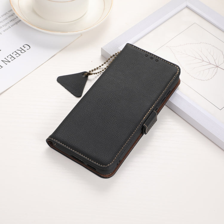 For iPhone 16 Plus Side-Magnetic TJ Genuine Leather RFID Phone Case(Black) - iPhone 16 Plus Cases by PMC Jewellery | Online Shopping South Africa | PMC Jewellery | Buy Now Pay Later Mobicred