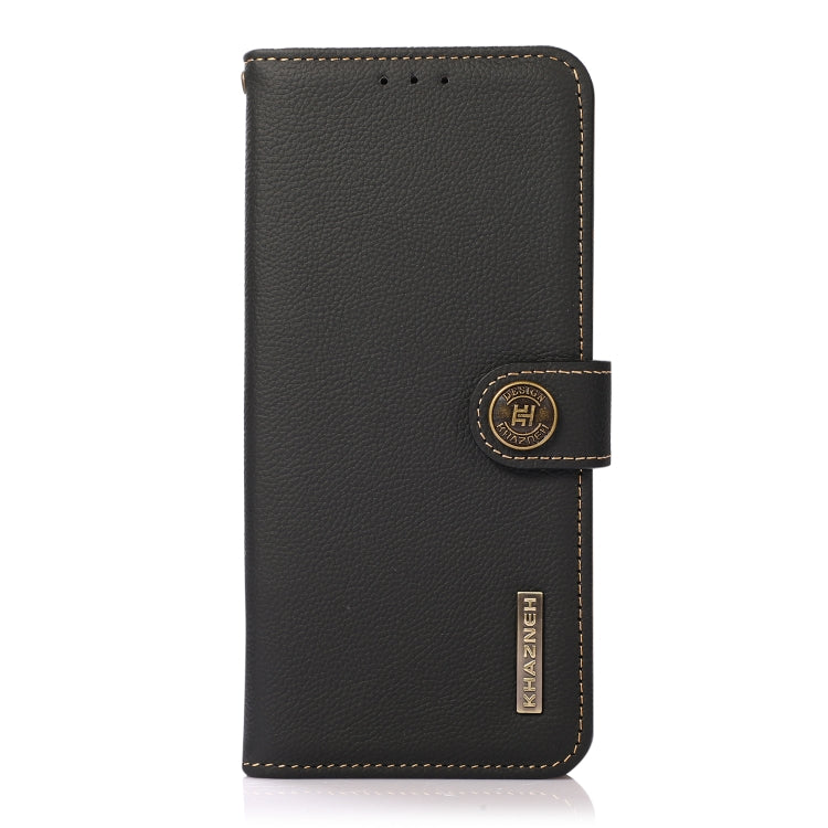 For iPhone 16 Pro KHAZNEH Custer Genuine Leather RFID Phone Case(Black) - iPhone 16 Pro Cases by PMC TechLife | Online Shopping South Africa | PMC TechLife | Buy Now Pay Later Mobicred