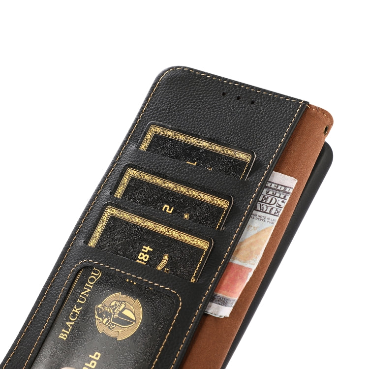 For iPhone 16 Pro KHAZNEH Custer Genuine Leather RFID Phone Case(Black) - iPhone 16 Pro Cases by PMC TechLife | Online Shopping South Africa | PMC TechLife | Buy Now Pay Later Mobicred