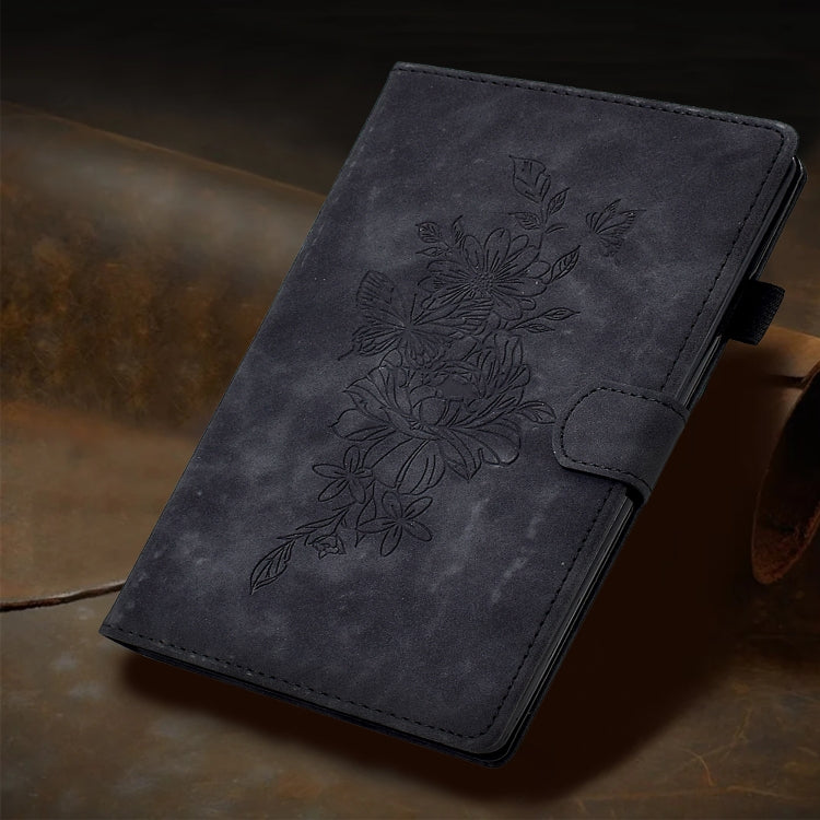 For iPad Pro 11 2024 Peony Butterfly Embossed Leather Smart Tablet Case(Black) - iPad Pro 11 2024 Cases by PMC Jewellery | Online Shopping South Africa | PMC Jewellery | Buy Now Pay Later Mobicred