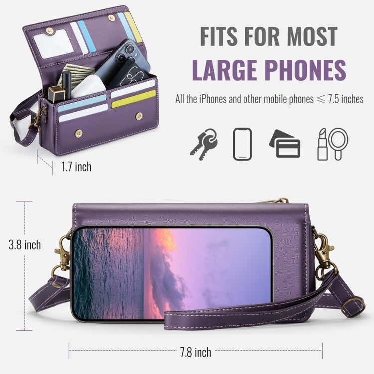 CaseMe ME30 Max Multifunctional Large-Capacity Shoulder Crossbody Phone Bag(Purple) -  by CaseMe | Online Shopping South Africa | PMC Jewellery | Buy Now Pay Later Mobicred