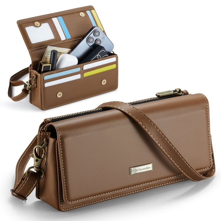 CaseMe ME30 Max Multifunctional Large-Capacity Shoulder Crossbody Phone Bag(Brown) - free shipping - PMC Jewellery - Order now!