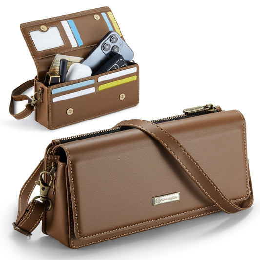 CaseMe ME30 Max Multifunctional Large-Capacity Shoulder Crossbody Phone Bag(Brown) -  by CaseMe | Online Shopping South Africa | PMC Jewellery | Buy Now Pay Later Mobicred