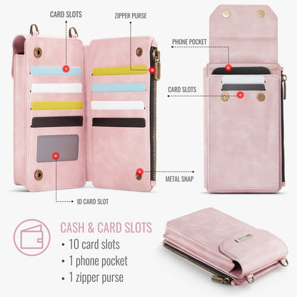 CaseMe Me40 Vertical Multifunctional Shoulder Crossbody Phone Bag(Pink) -  by CaseMe | Online Shopping South Africa | PMC Jewellery | Buy Now Pay Later Mobicred