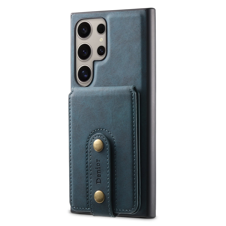 For Samsung Galaxy S24 Ultra 5G Denior D14 NK Retro Pattern MagSafe Magnetic Card Holder Leather Phone Case(Blue) - Galaxy S24 Ultra 5G Cases by Denior | Online Shopping South Africa | PMC Jewellery | Buy Now Pay Later Mobicred