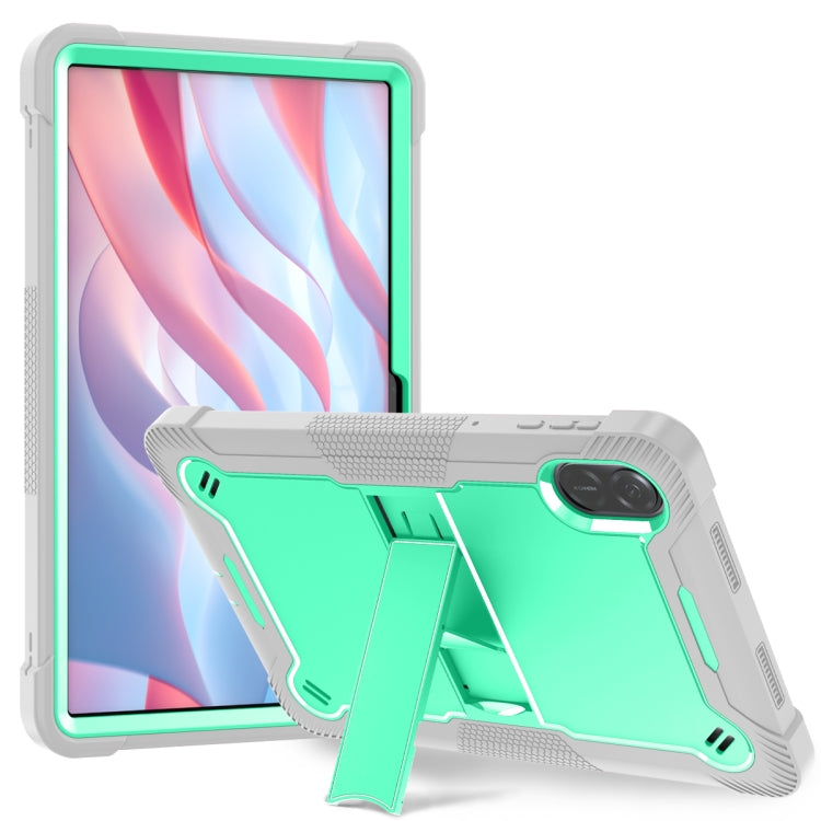 For Honor Pad X9 Shockproof Silicone Hybrid PC Tablet Case with Holder(Mint Green + Grey) - Honor by PMC Jewellery | Online Shopping South Africa | PMC Jewellery | Buy Now Pay Later Mobicred