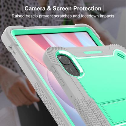 For Honor Pad X9 Shockproof Silicone Hybrid PC Tablet Case with Holder(Mint Green + Grey) - Honor by PMC Jewellery | Online Shopping South Africa | PMC Jewellery | Buy Now Pay Later Mobicred