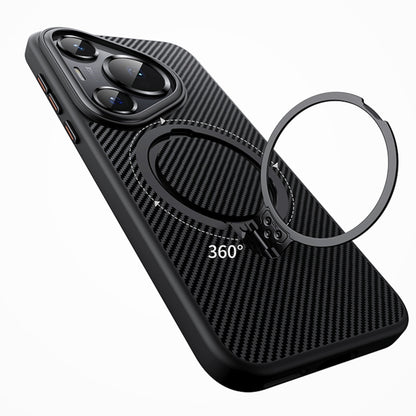 For Huawei Pura 70 Ultra Double Ring MagSafe Holder Carbon Fibre Phone Case(Silver) - Huawei Cases by PMC Jewellery | Online Shopping South Africa | PMC Jewellery | Buy Now Pay Later Mobicred