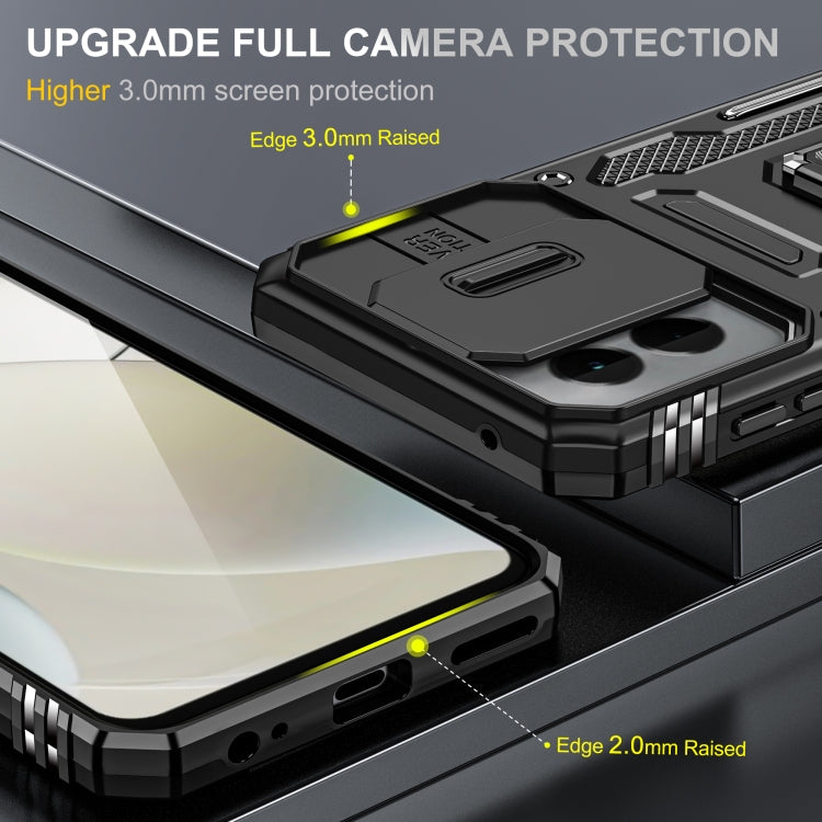 For Motorola Moto G Play 5G 2024 Armor PC + TPU Camera Shield Phone Case(Black) - Motorola Cases by PMC Jewellery | Online Shopping South Africa | PMC Jewellery | Buy Now Pay Later Mobicred